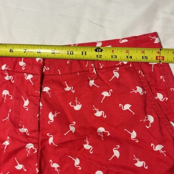 Elle Hot Pink Flamingo Print Chino Shorts size 2 - Picture 4 of 8